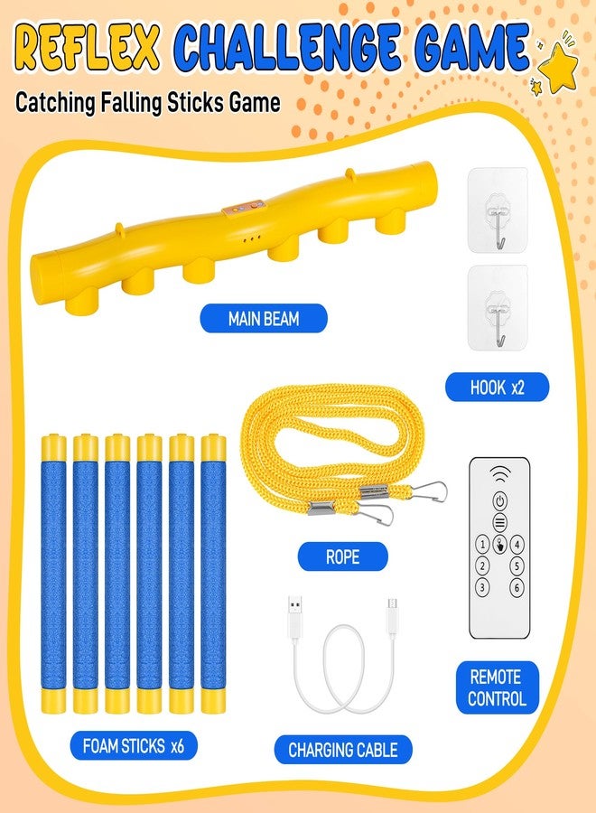 Huiguli Reflex Challenge Game - Catching Falling Sticks with Remote Control, Hand Eye Coordination & Reaction Time Training Toy, 3 Adjustable Speed Modes for Kids & Adults - Image 4
